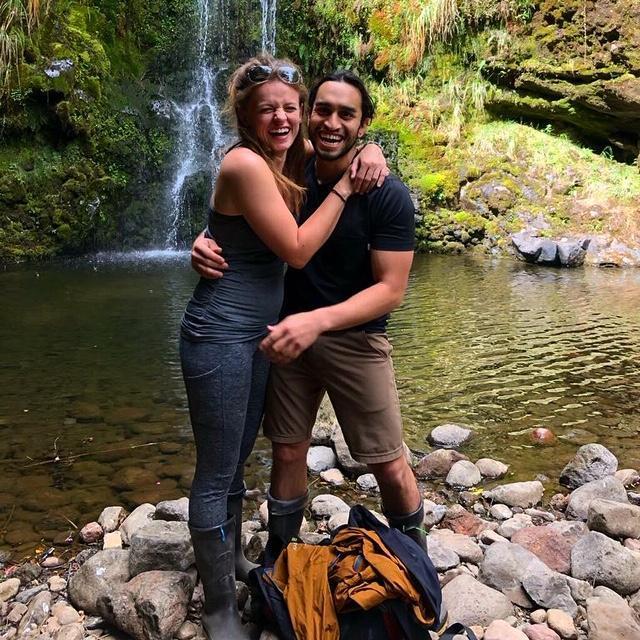 Swimming in waterfalls at the secret garden in Ecuador.