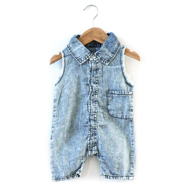 Fray Denim Romper