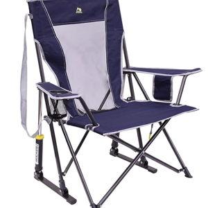 GCI Outdoor Comfort Pro Rocker Collapsible Rocking Chair & Outdoor Camping Chair, Indigo Blue