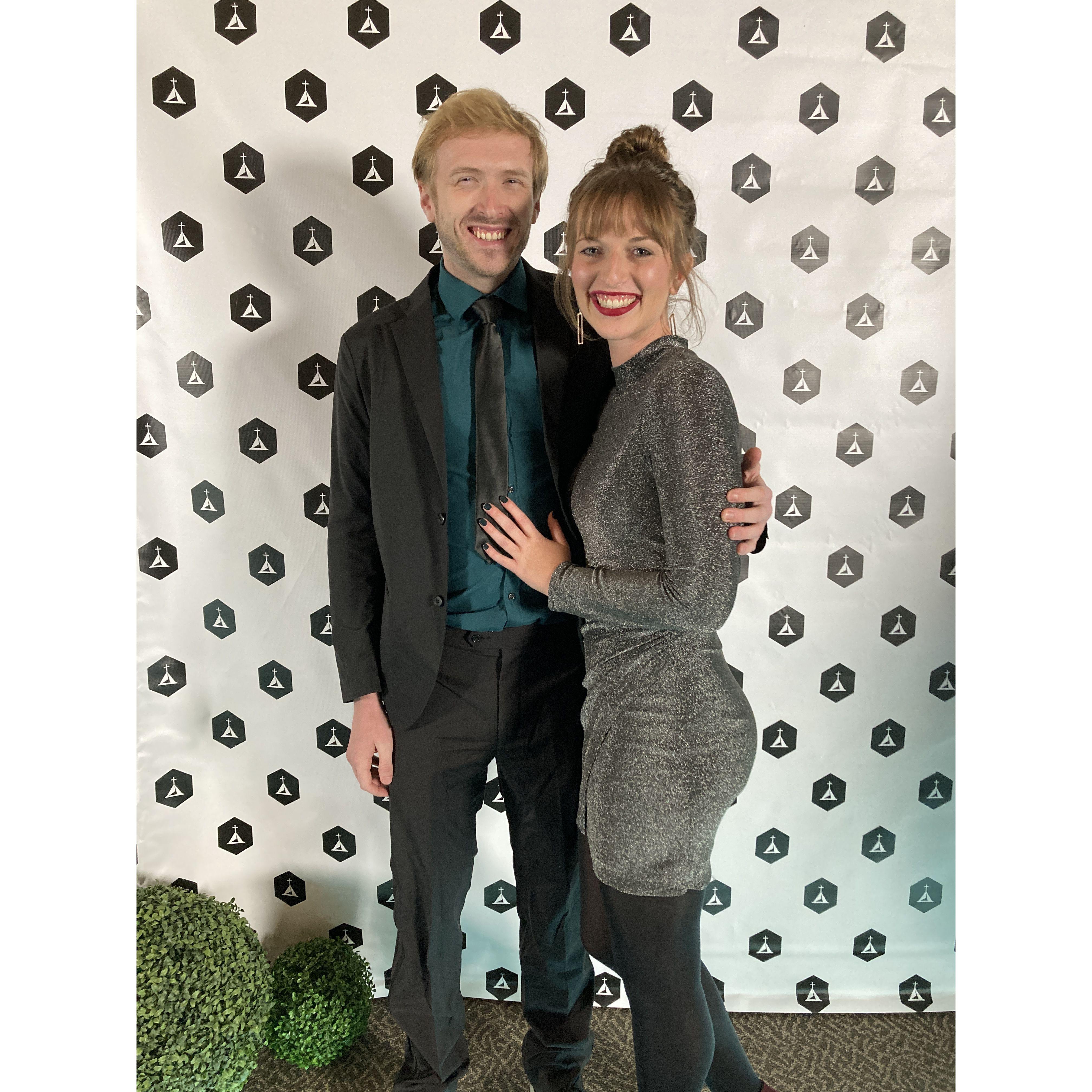 Volunteer gala at church! Got to dress up together!