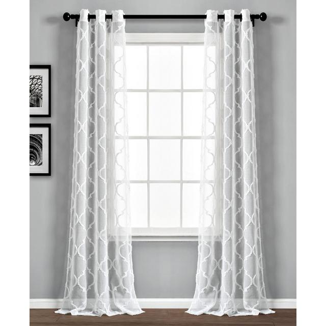 Avon Trellis 38" x 84" Sheer Curtain Set