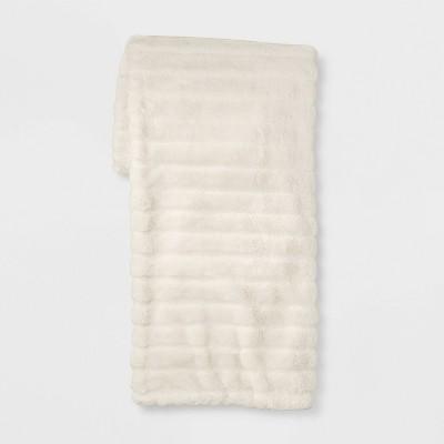 Textured Faux Fur Reversible Throw Blanket - Project 62 - Gray