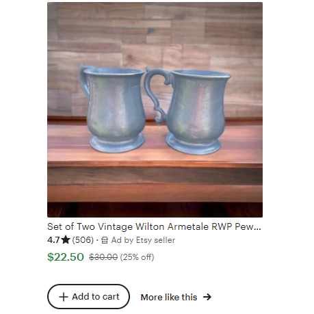 This is the same style as the Bride's favorite mug that she carries with her to most SCA events. Found on Etsy.