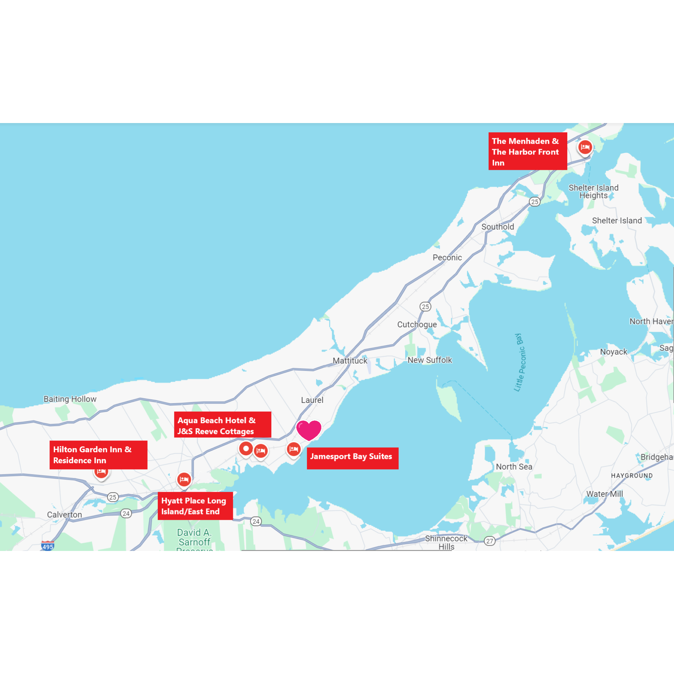 Lodging options relative to the venue
