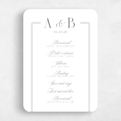 White Rounded Wedding Program - Felicity