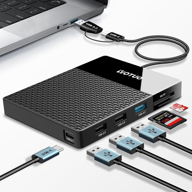 YOTUO 2TB Docking Station External Hard Drive Storage, USB-C Hub + HDD 7-in-1, USB 3.0, SD/TF Card, HDD for Windows, Mac, Android, TV, Phone, Laptop, Desktop, PC