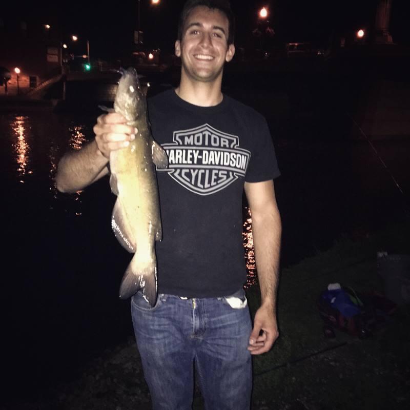 First date on the Fox River. Nick got the first fish.