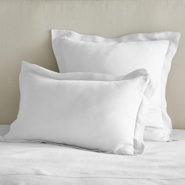 Chambers Linen Duvet Cover & Shams, Euro Sham, White