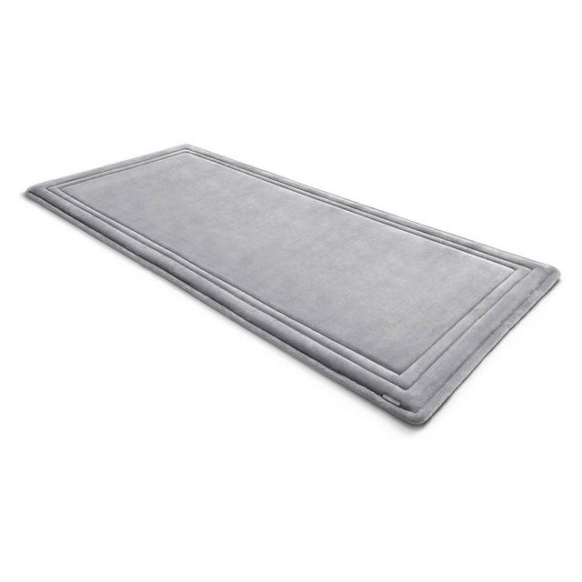 24"x58" SoftLux Framed Runner Bath Mat with GripTex Skid-Resistant Base Light Gray - Microdry