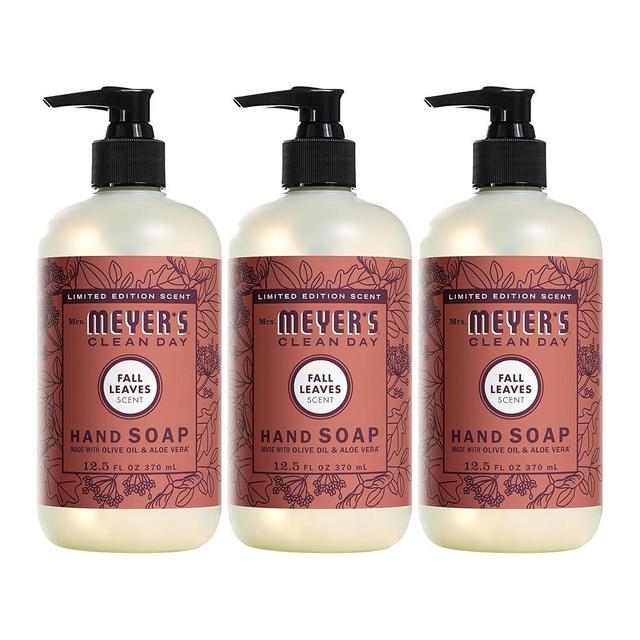 Mrs. MEYER'S CLEAN DAY Liquid Hand Soap, Fall Leaves Scent, 12.5 fl oz (Pack of 3)