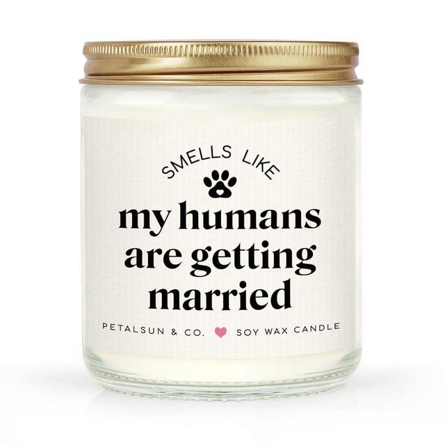 PETALSUN Wedding Gifts for Dog Lovers, Bachelorette Bridal Shower Gift, Lavender Eucalyptus Scented Soy Wax Candle, Bride Gifts