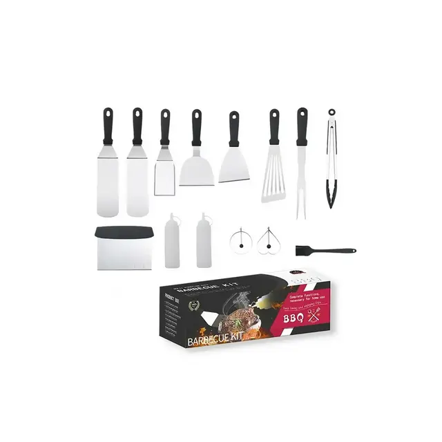 MOVSSOU BBQ Grill Set 14Pcs Stainless Steel Grill Tools BBQ Grilling Set Gifts Backyard Camping