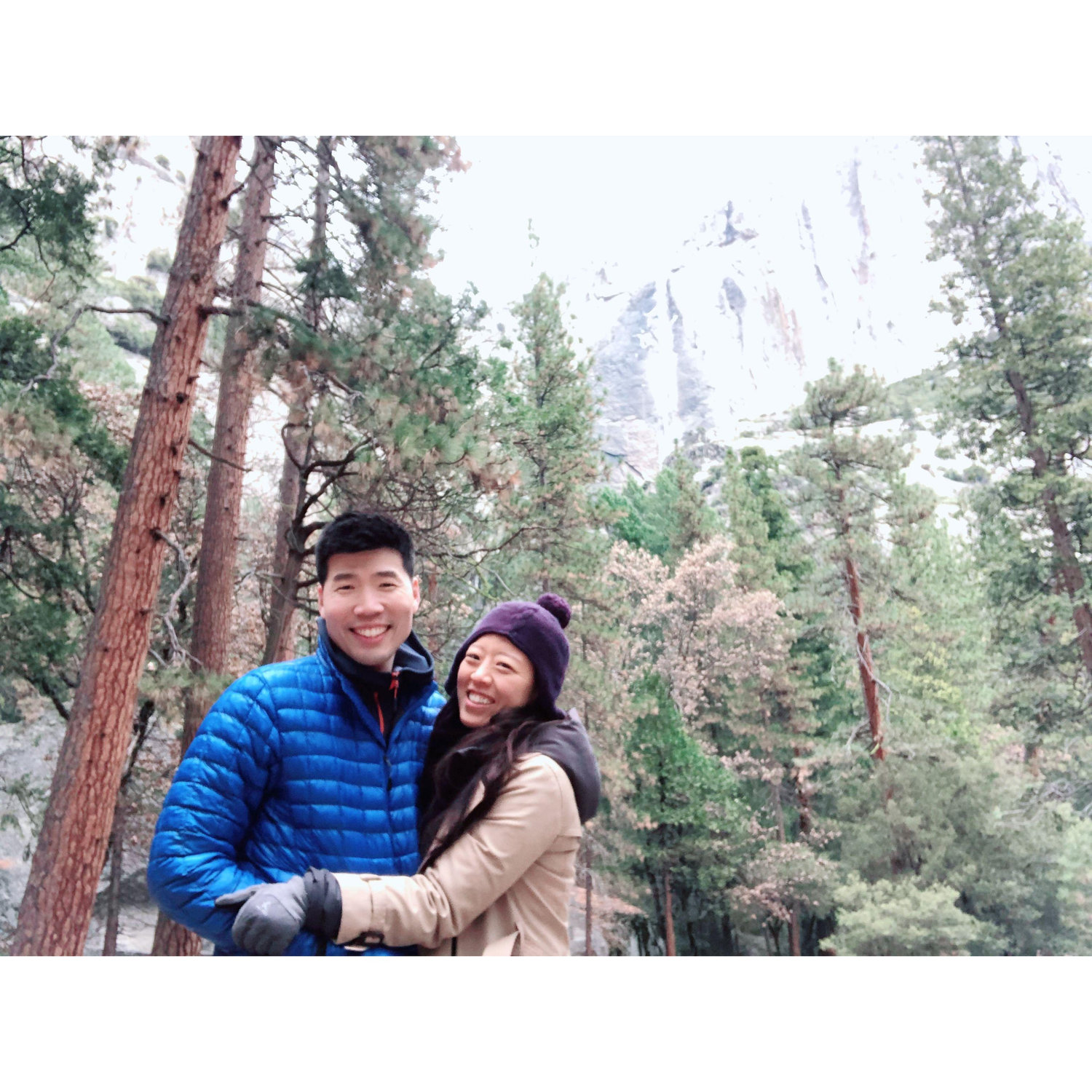We were still in pharmacy school, and so poor lol, 

We slept overnight in the car, and waited to see a sunrise in Yosemite national park!