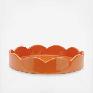 Scalloped Small Round Lacquered Tray