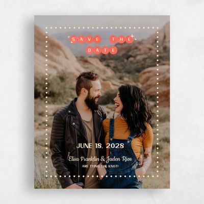 Orange Wedding Save the Date - Vegas Portrait