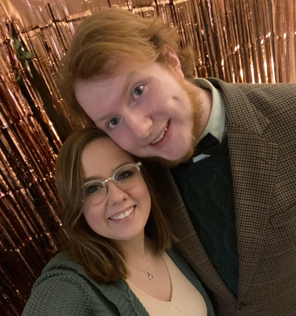 The night Matt proposed in their first apartment together in Towson! December 31, 2019