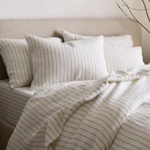 European Linen Pillowcase Set (Pencil Stripe/Standard)