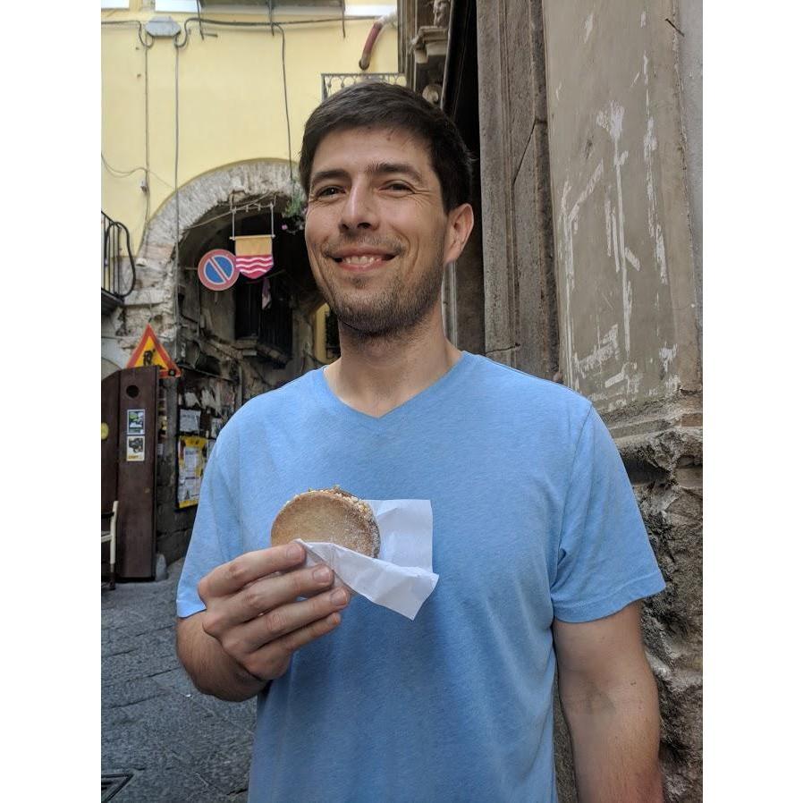 Having a tasty treat in Italy.