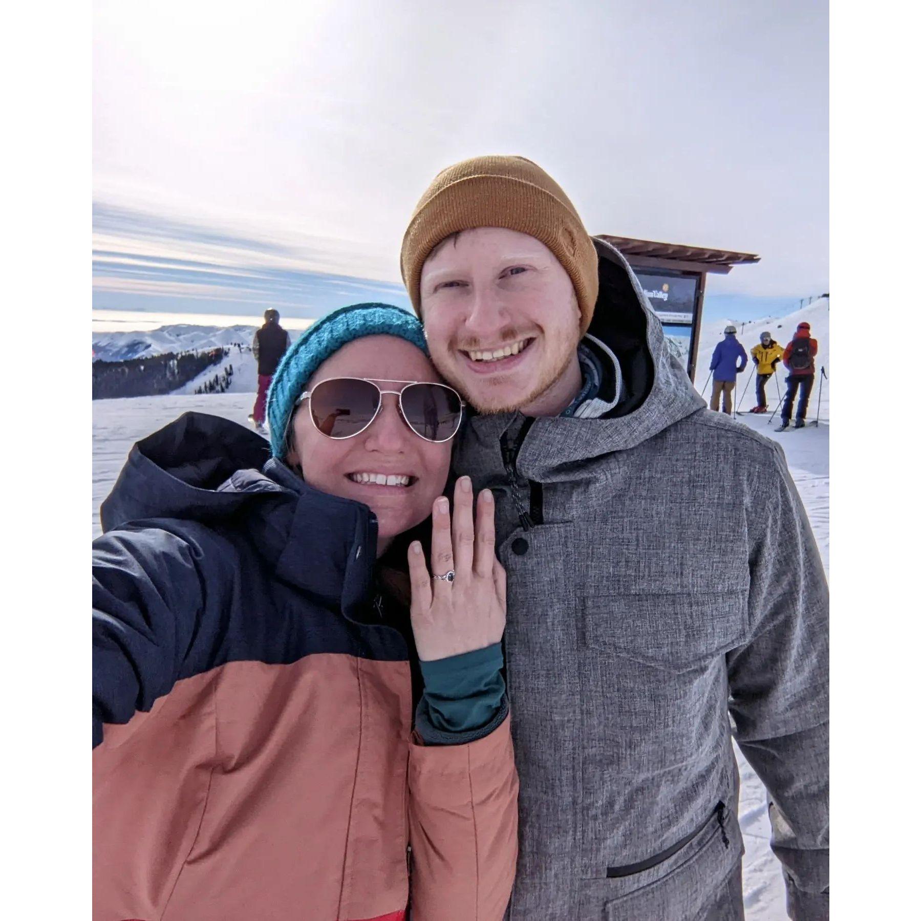 Right after Noah proposed on the top of Mt. Baldy in Idaho