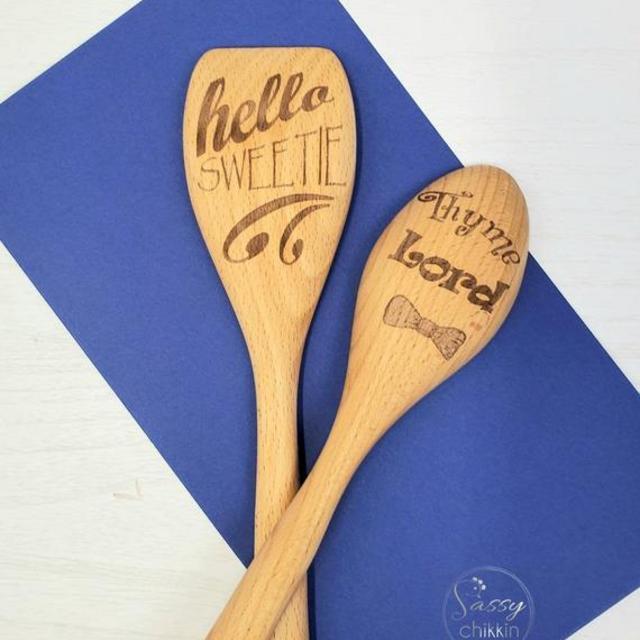 Doctor Who inspired Choice of doctor who wooden spoons hello sweetie or thyme lord gift for nerds, gift for Doctor Who fan