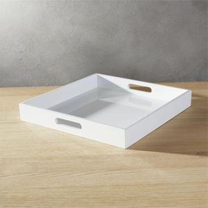 hi-gloss square white tray