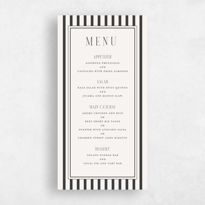 Beige Wedding Menu - Azelie