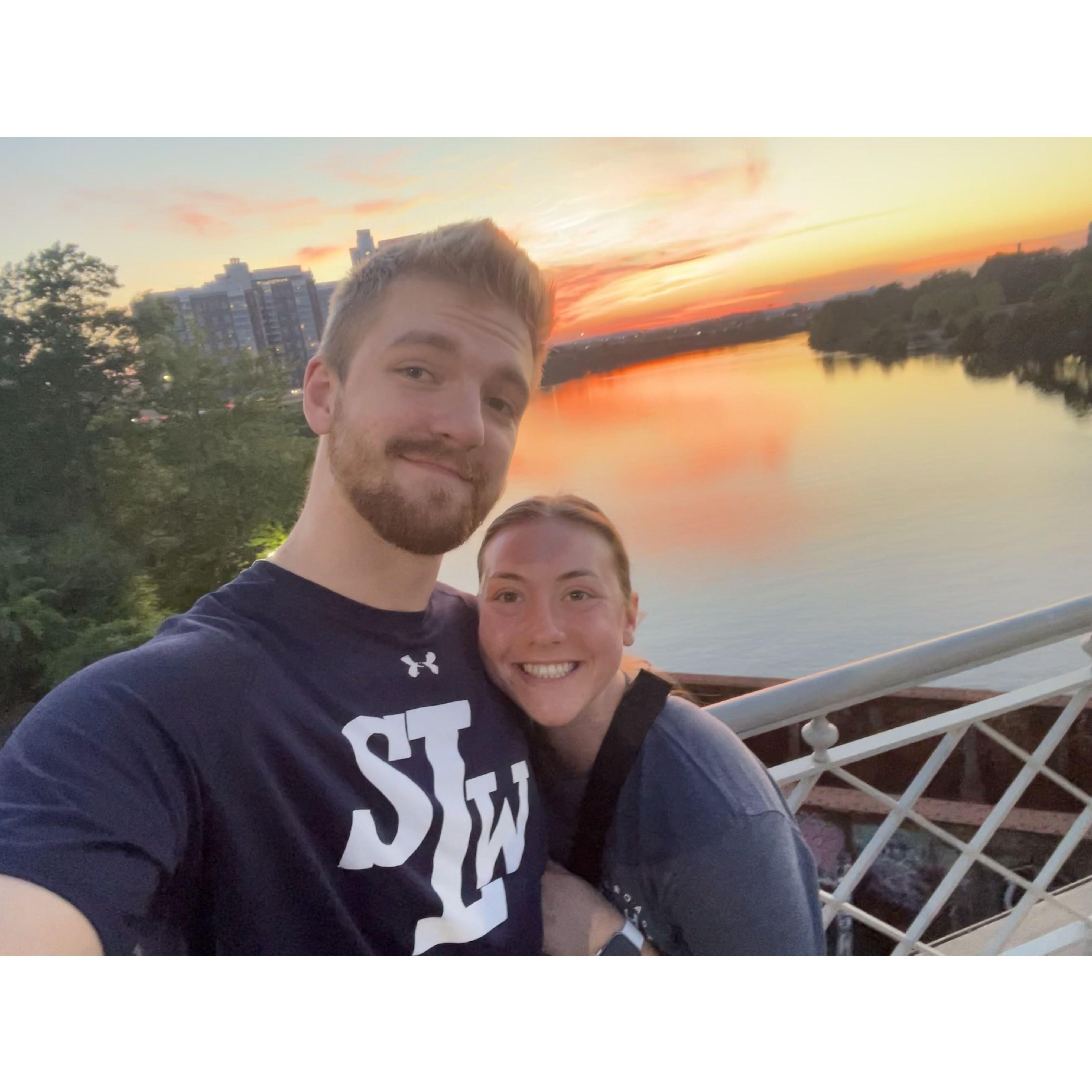 Our favorite sunset spot- the BU Bridge!
