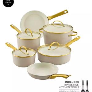 Farberware Forged Induction 12-Piece Aluminum Ceramic Nonstick Cookware Set - Macy's