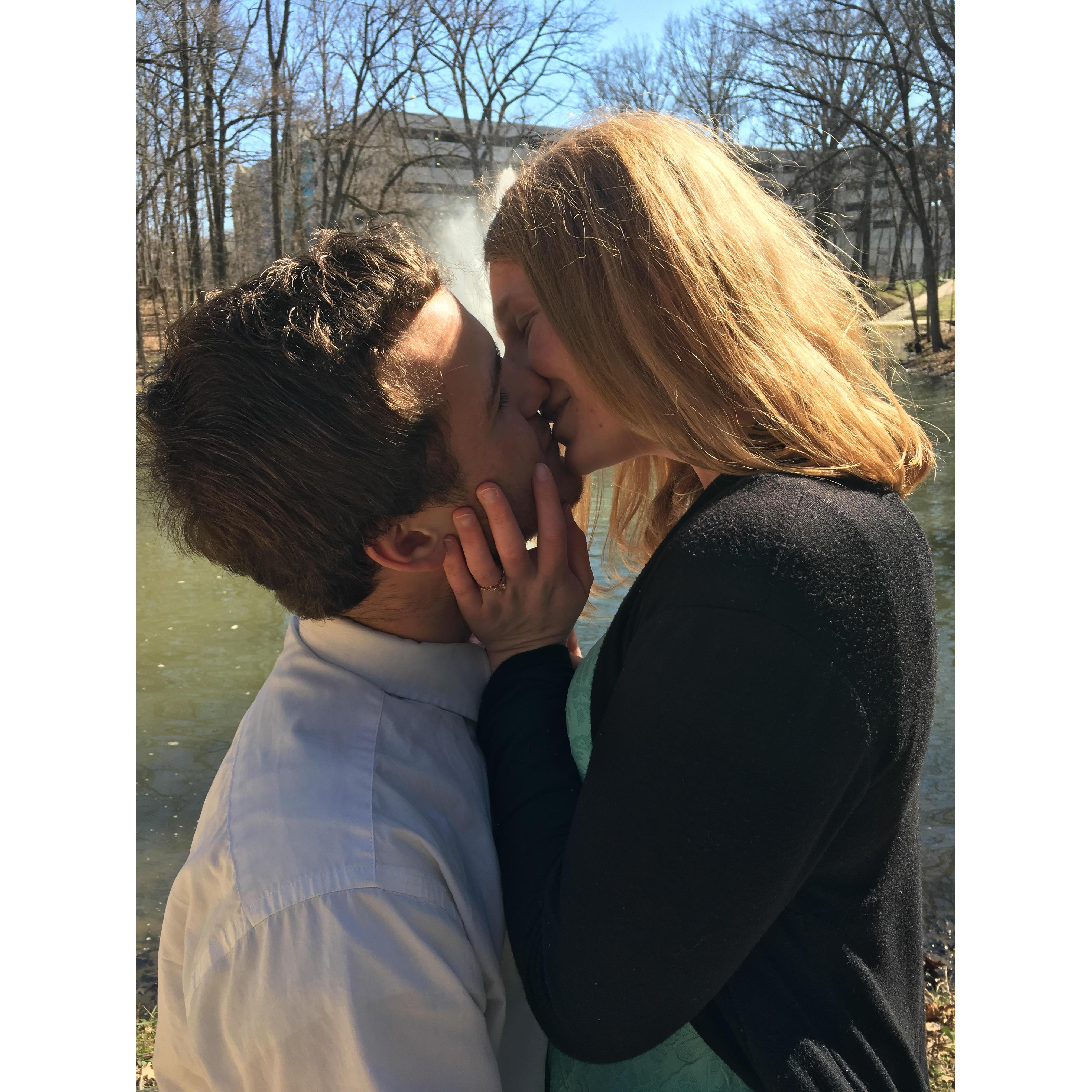Promise only one of us kissing that is going on here
