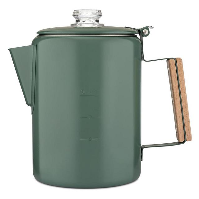 COLETTI Bozeman Camping Coffee Pot — Camping Coffee Makers, Coffee Percolator – America's Sleekest Percolator – NO Aluminum or Plastic (Camp Green)