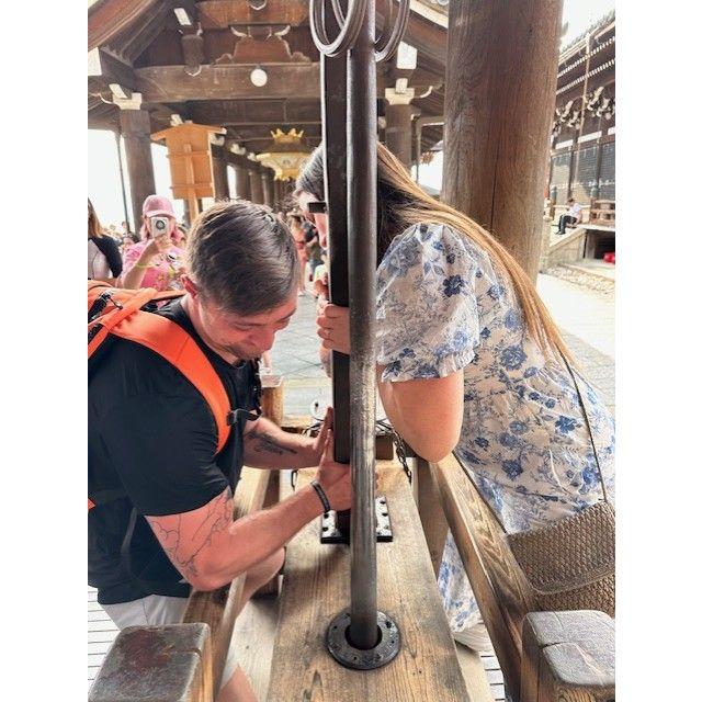 Us lifting the Spear of Benkei