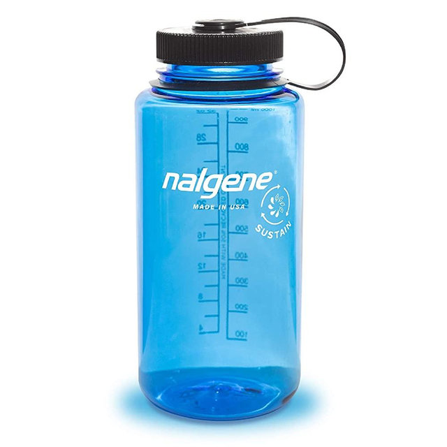 Nalgene Sustain Tritan BPA-Free Water Bottle Made with Material Derived from 50% Plastic Waste, 32 OZ, Wide Mouth