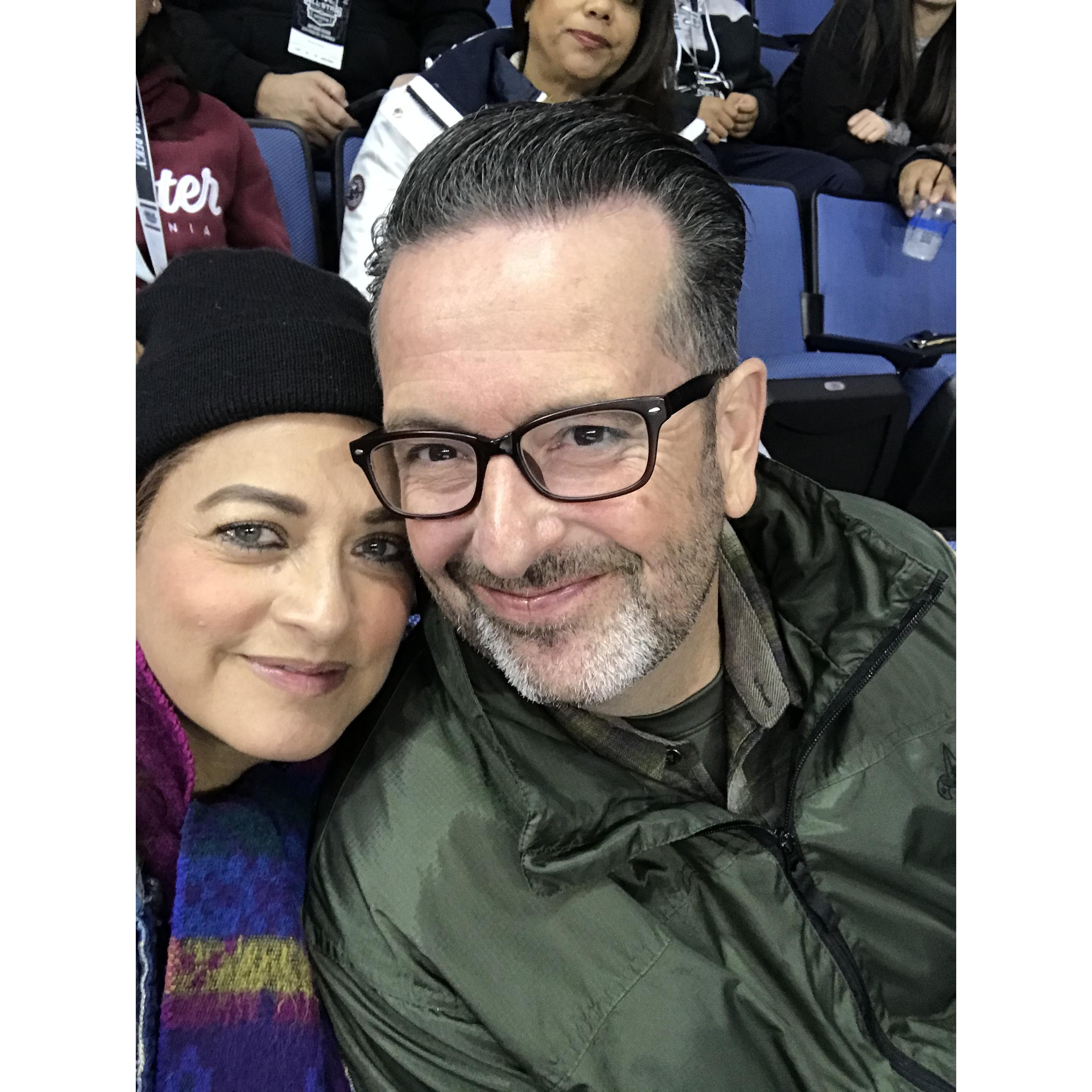 Watching “Ontario Reign,” an LA Kings minor league hockey team.