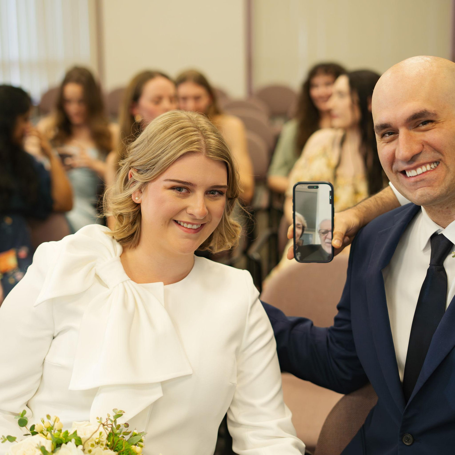 We were so fortunate to have Habib's parent's with us over the phone at our ceremony.
