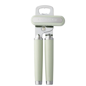 KitchenAid Classic Multifunction Can Opener and Bottle Opener Easy to Use, Razor Sharp Stainless Steel Cutting Wheel, Soft Ergonomic Handles, Pistachio