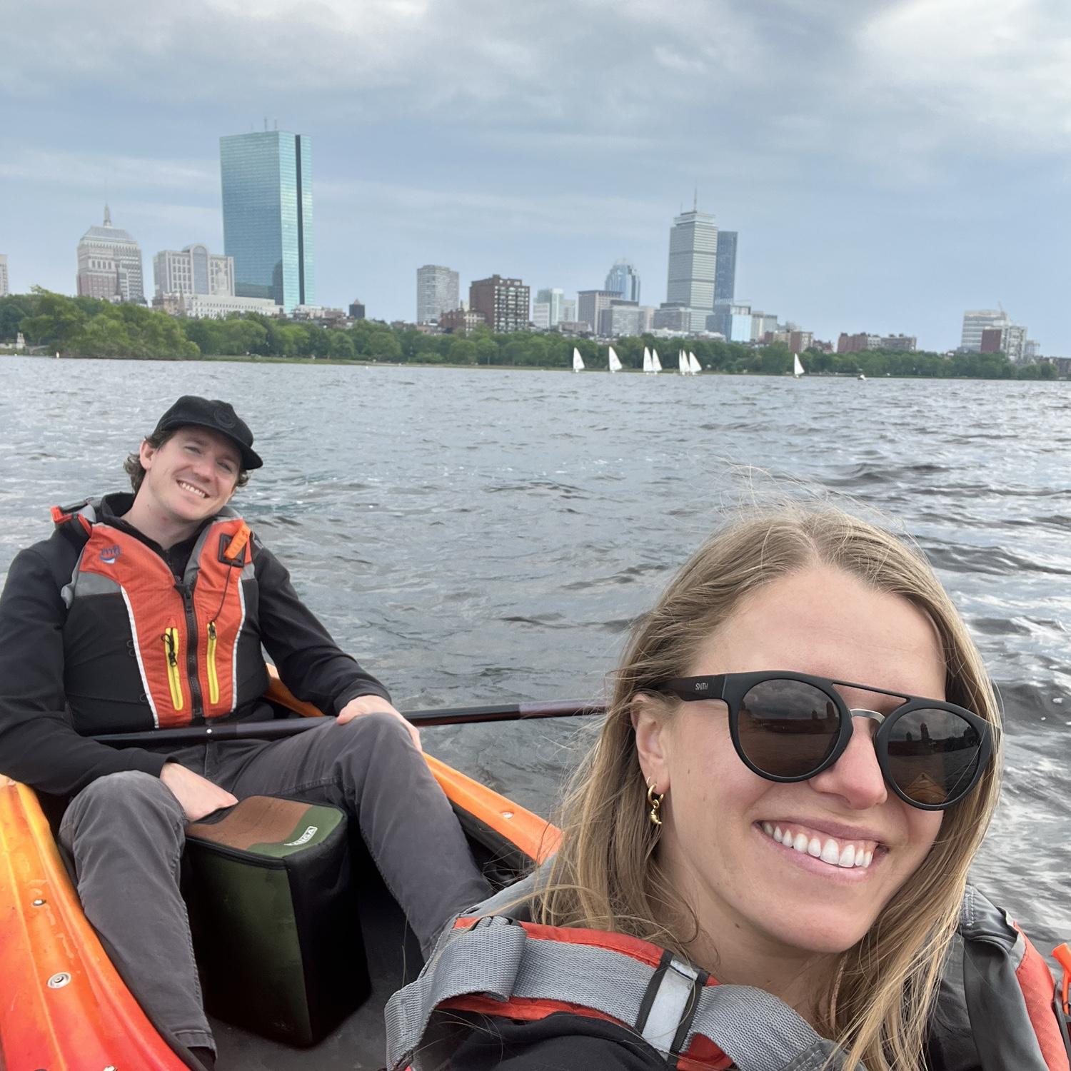 Kayaking down the Charles River in Boston - love that "dirty water!"