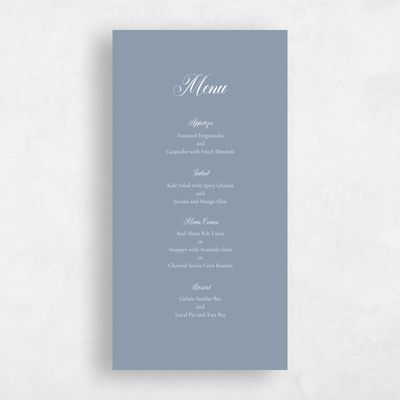 Sky, Blue Wedding Menu - Henderson