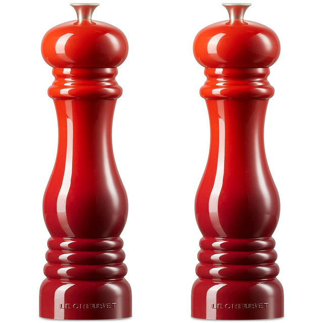 Le Creuset 8" Salt and Pepper Mill Set, Flame