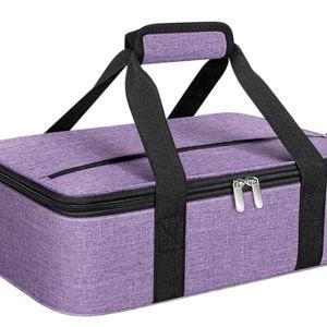 Insulated Casserole Carrier, Portable Casserole Carrier for Hot or Cold Food Lunch Tote Warmer or Cooler Bag, Lasagna Lunch Bag for Potluck Parties- Fits 9" x 13" Baking Dish-Purple