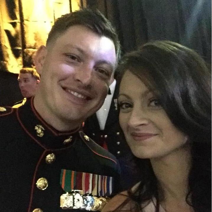 Our first Marine Ball together... don't mind the photo bomb in the background