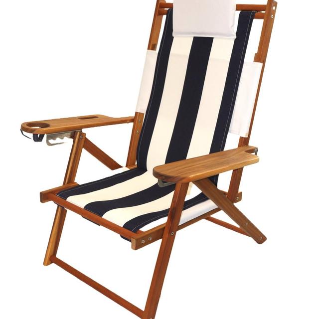 Nauset Recliner- Navy Stripe