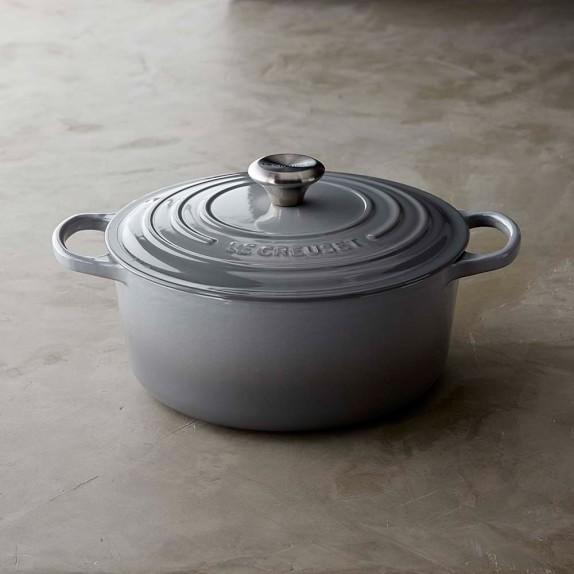 Le Creuset Cast-Iron Round Dutch Oven, 5 1/2-Qt., Color: French Grey