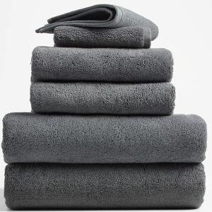 Set of 6 bath towels — color slate gray