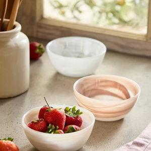 Iridescent Glass Snack Bowls, Set of 3