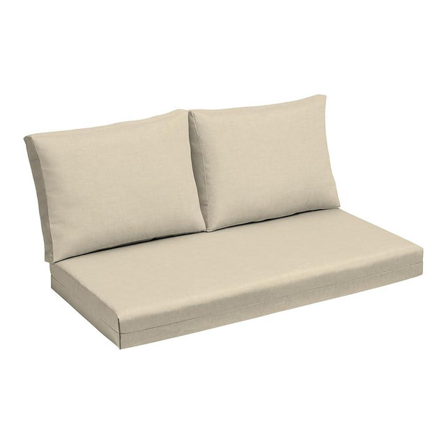 Arden Outdoor Loveseat Cushion Set, 48 x 24, Water Repellent, Fade Resistant, Cushion Set for Couch, Bench, and Swing 48 x 24, Tan Leala