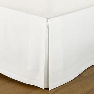 PB Essential 300-Thread-Count Bed Skirt, 14" Drop, Queen, White