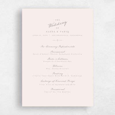 Linen, Brown Wedding Program - Finnian