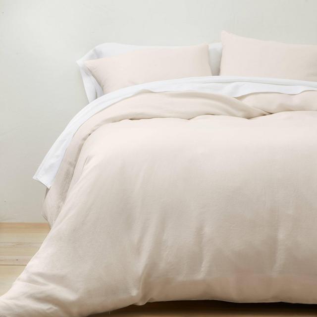 Full/Queen Linen Duvet & Sham Set Natural - Casaluna™