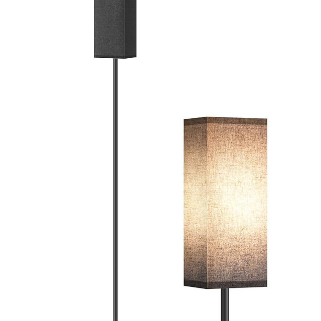 GOEBLESON Floor Lamp, Pole Lamp with Foot Switch, Modern Standing Lamp Lampshade, Minimalist Freestanding Lamp (Bulb Not Included), for Living Room, Bedroom Office FCC Listed, Black B07LD05