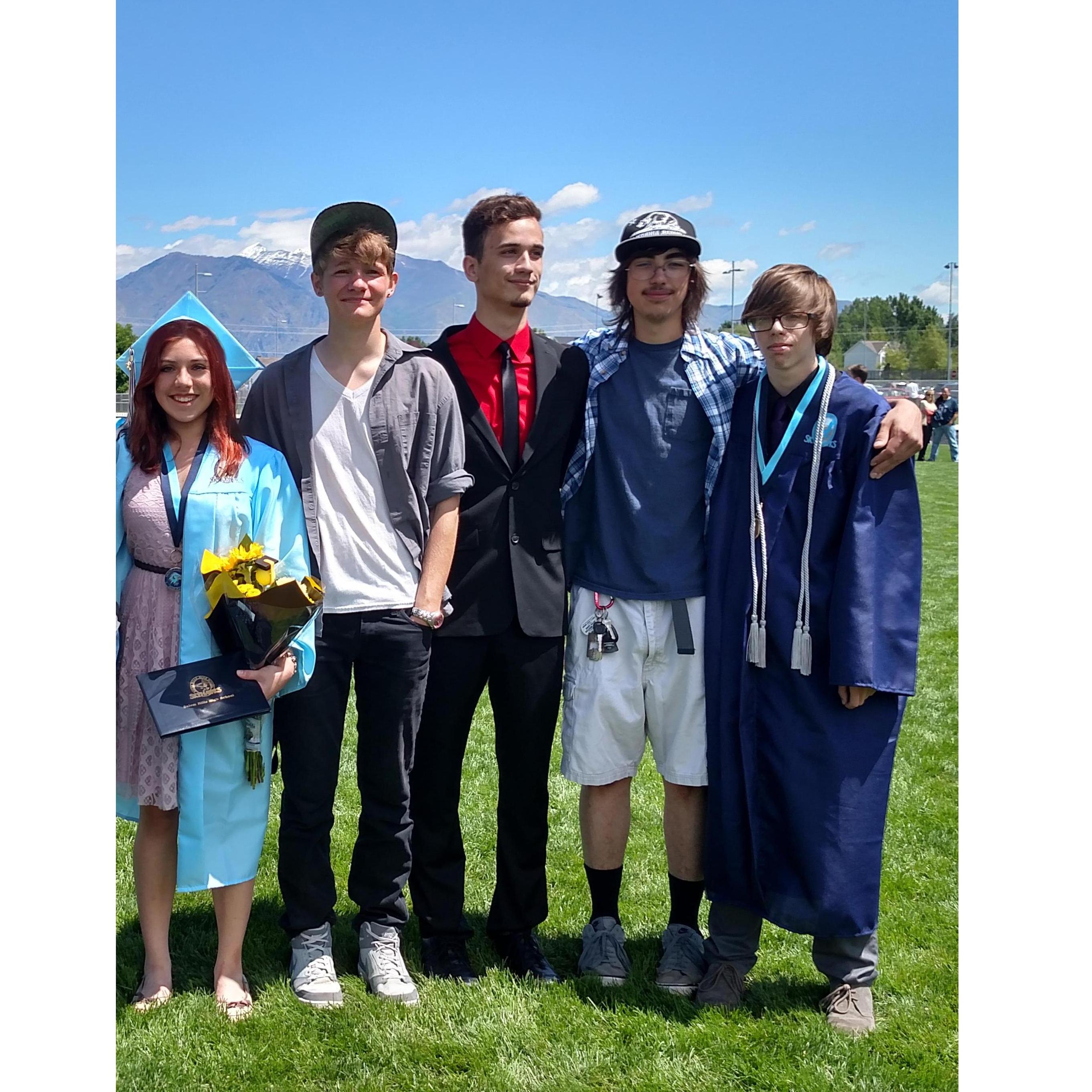 Graduation 2015: Clarissa, Mckay, Isaac, Donovan, Austin.